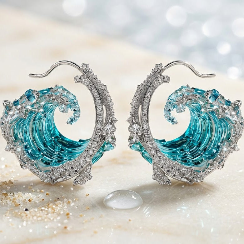 Ocean's Oath Wave Drop Earrings