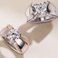 Vintage Zirconia Bow Ring | Rose & Silver |