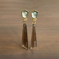 Vintage Aquamarine & Smoky Quartz Earrings
