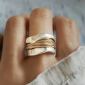 Two-Tone Silver & Gold Threaded Ring
