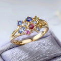 Prismatic Crystal Ring in Gold