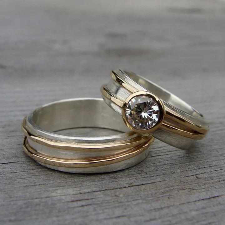 Vintage Fine Gold & Silver Ring Set