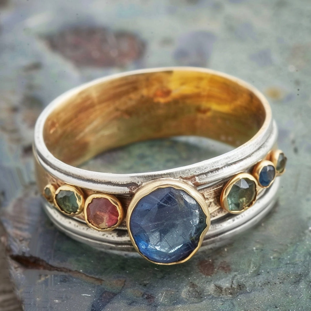 Colorful Stone Stacking Ring