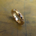 Vintage Gold Forged Inlaid Zirconia Ring