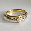 Layered Multi-Band Ring in Gold