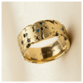 Vintage Golden Forged Blue Inlaid Crystal Ring