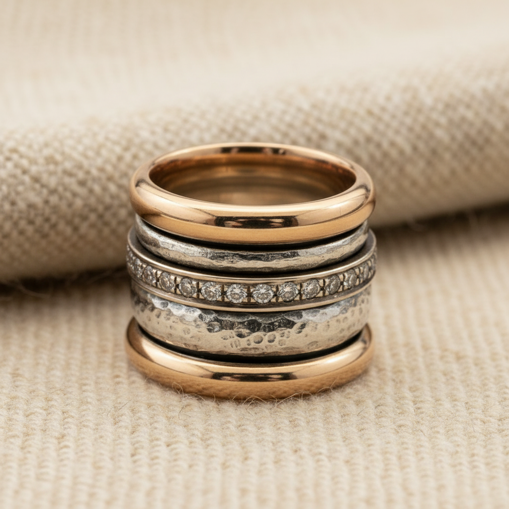 Vintage Layered Thick Gold Ring