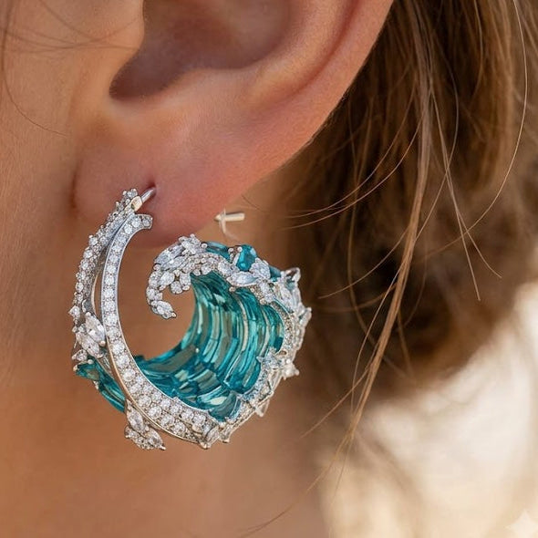 Ocean's Oath Wave Drop Earrings