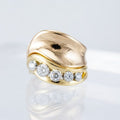 Vintage Wavy Gold Diamond Ring