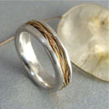 Gold Fine Threads Silvered Ring