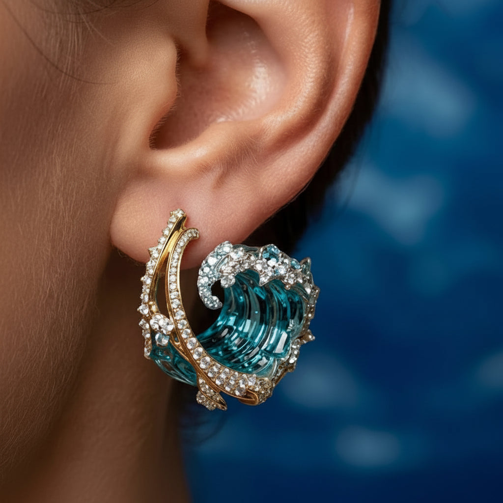 Ocean's Oath Wave Drop Earrings