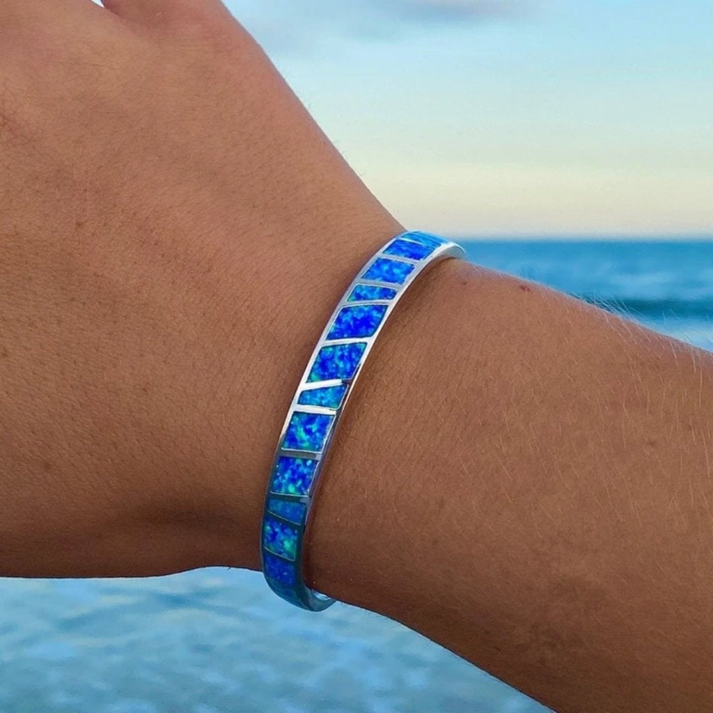 Blue Opal Bracelet in Silver