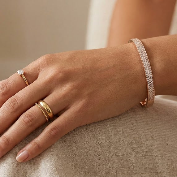 Rose Gold Zirconia Bangle