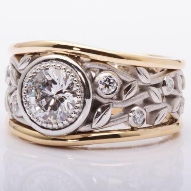 Vintage Ivy Silver & Gold Zirconia Ring