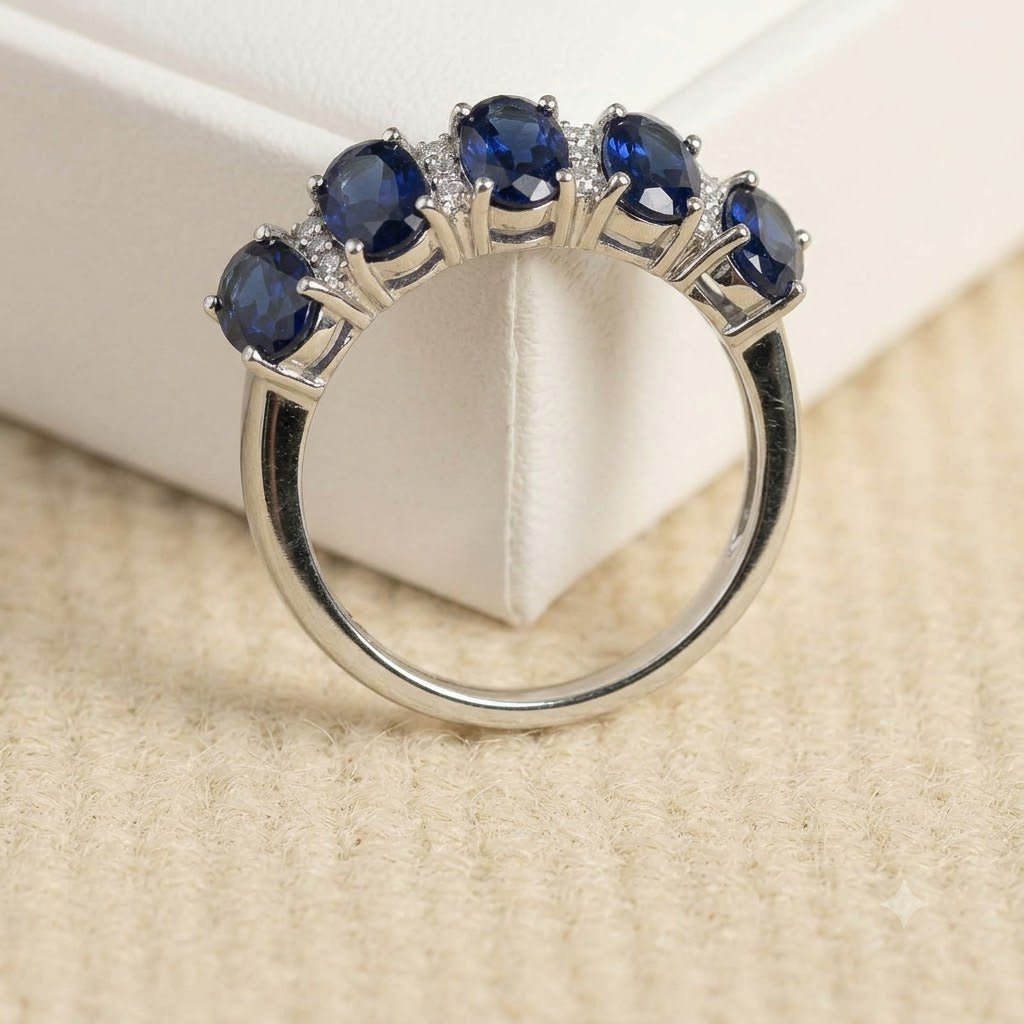 Natural Blue Kyanite Ring in Sterling Silver