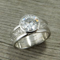 Vintage Zirconia Silvered Ring