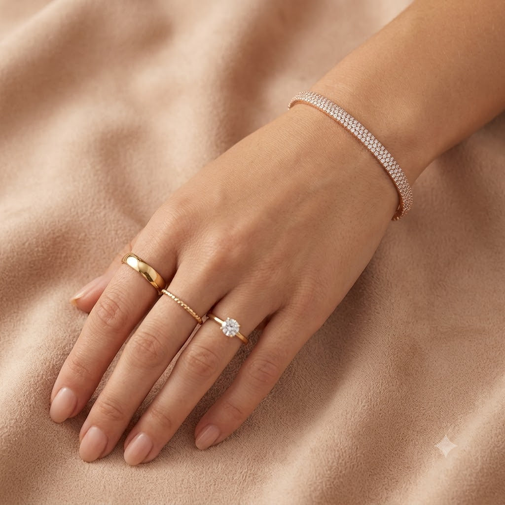 Rose Gold Zirconia Bangle