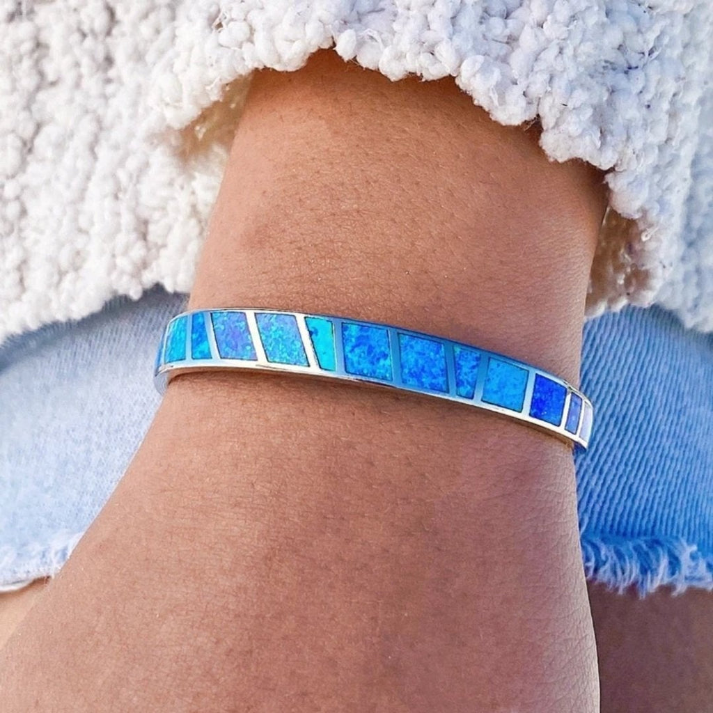 Blue Opal Bracelet in Silver