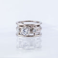 Vintage Diamond Zirconia Silver Ring