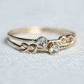 Vintage Knotted Gold & Zirconia Ring