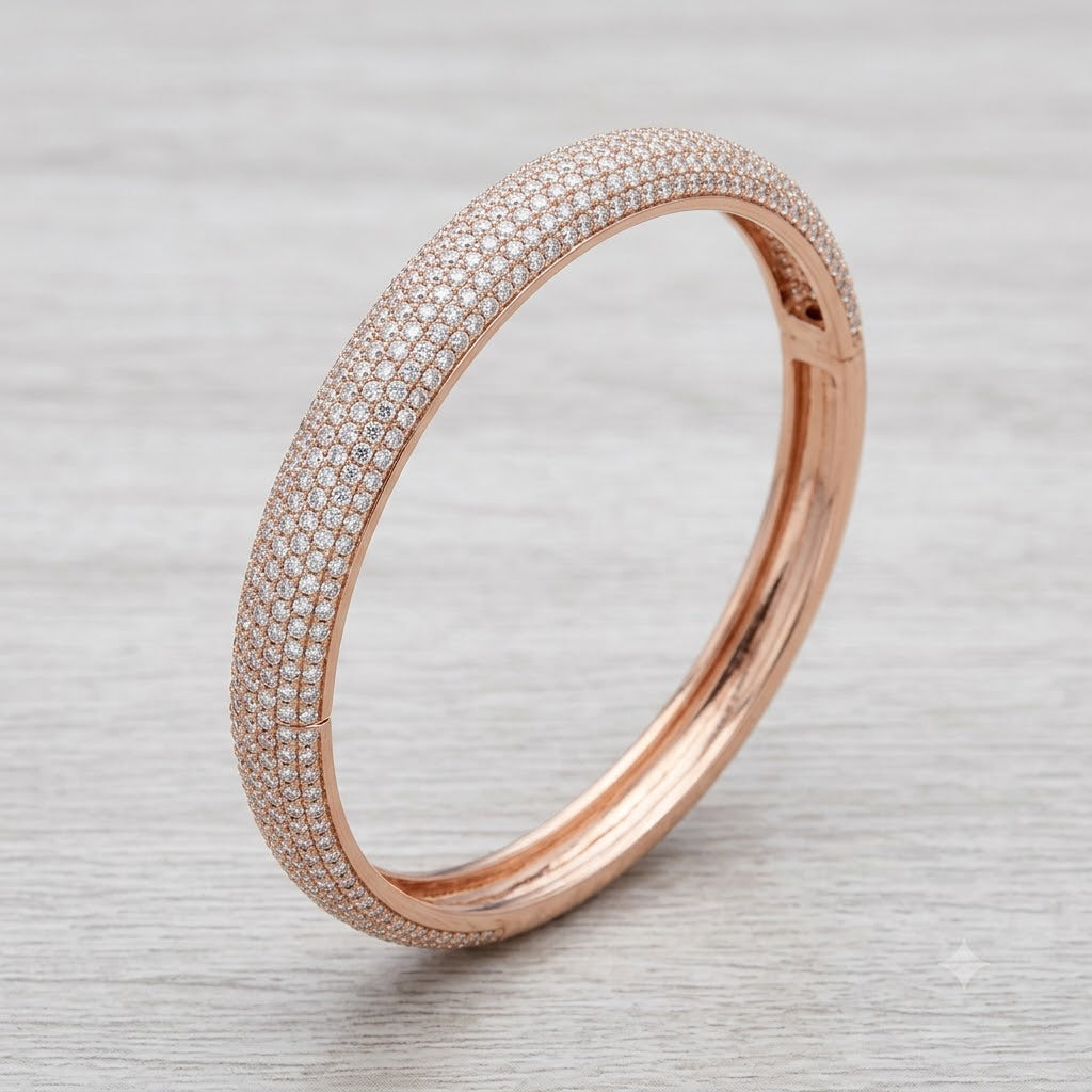 Rose Gold Zirconia Bangle