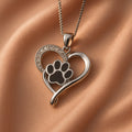 Infinity Necklace With Heart & Paw in Silver
