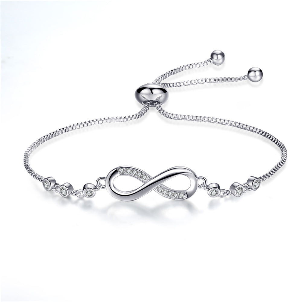 Infinity Chain Bracelet in Silver