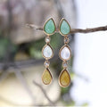 Vintage Nature Dangling Stones Earrings