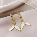 Mermaid Tail Zirconia Earrings in Gold