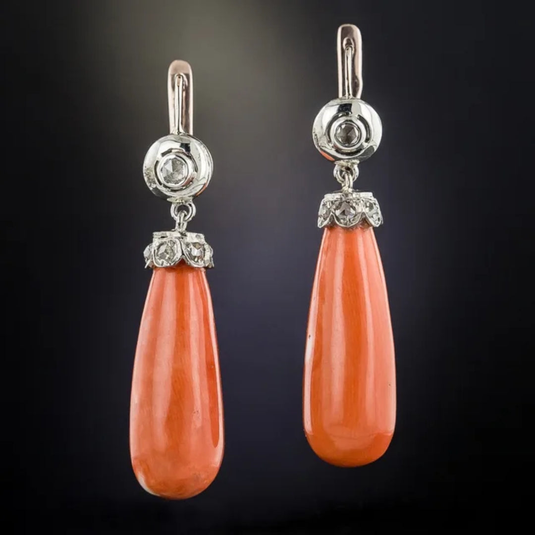 Vintage Red Dangling Earrings