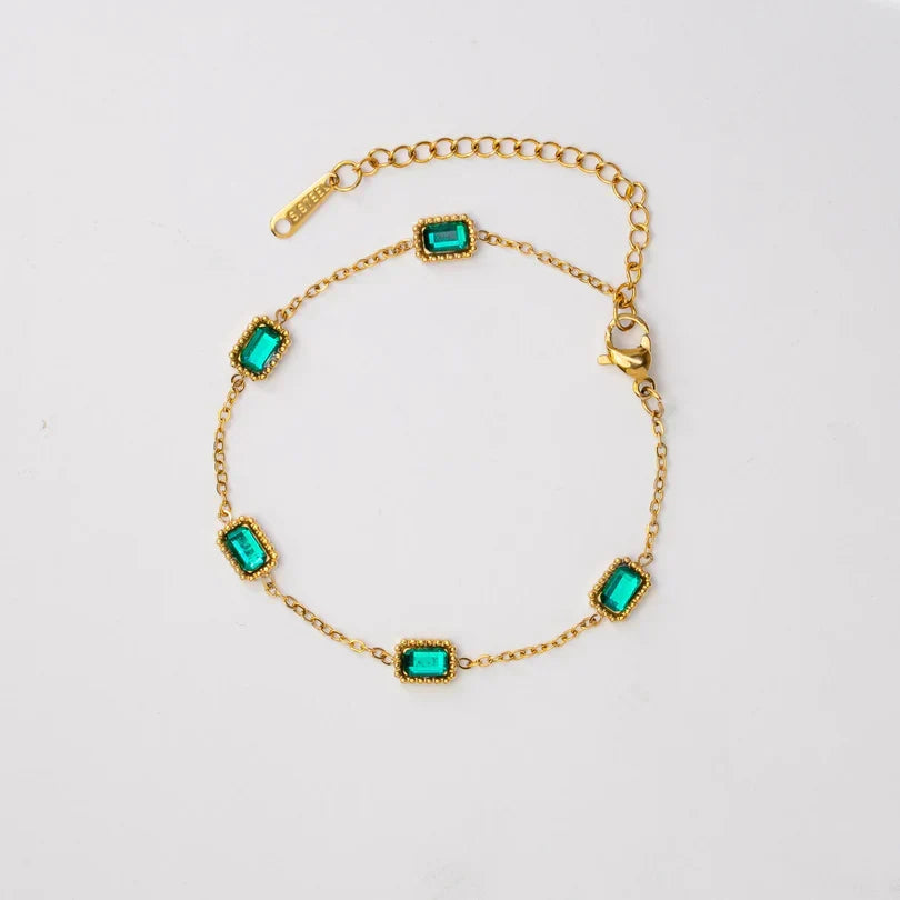 Emerald Three-Strand Bracelet in Gold