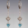 Vintage Blue Zirconia Arrow Earrings