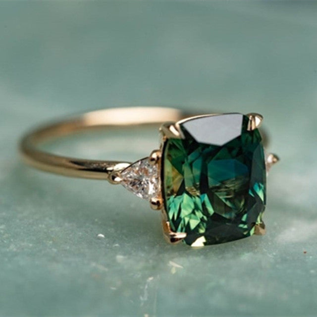 Square Emerald Ring in Gold