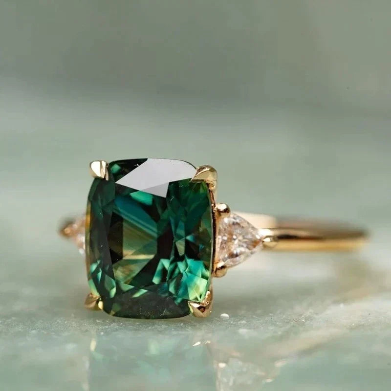 Square Emerald Ring in Gold