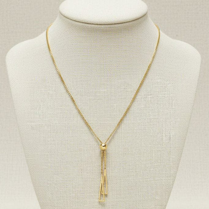 Gold Tassel Pendant Necklace