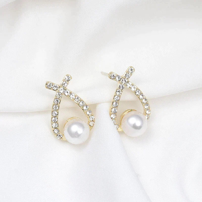 Pearl & Crystal Glitter Earrings