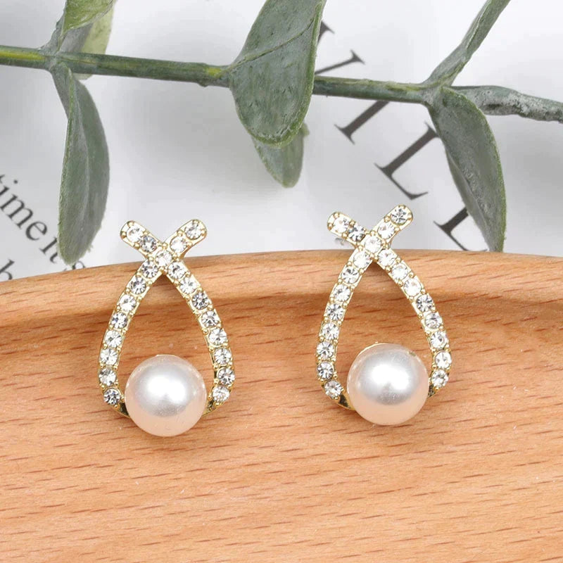 Pearl & Crystal Glitter Earrings