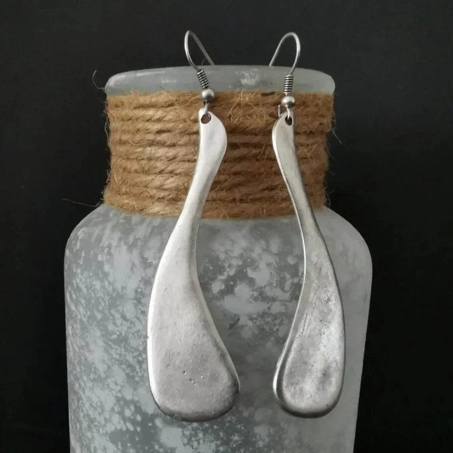 Vintage Silver Irregular Form Earrings