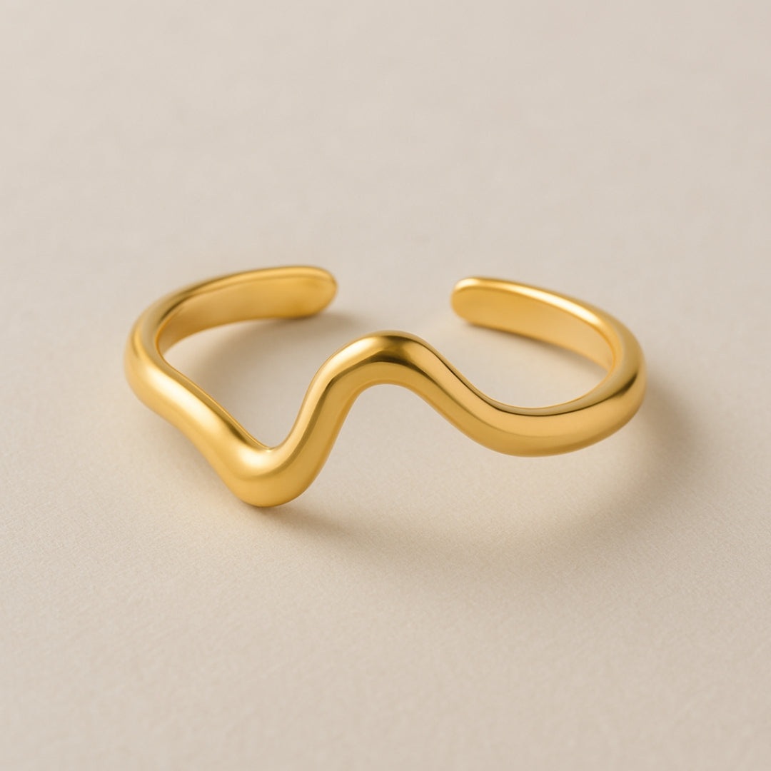 Golden Wavy Ring