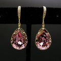 Pink Drop Glass Earrings