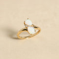 Natural Pear-Cut Opal Ring in Sterling Silver
