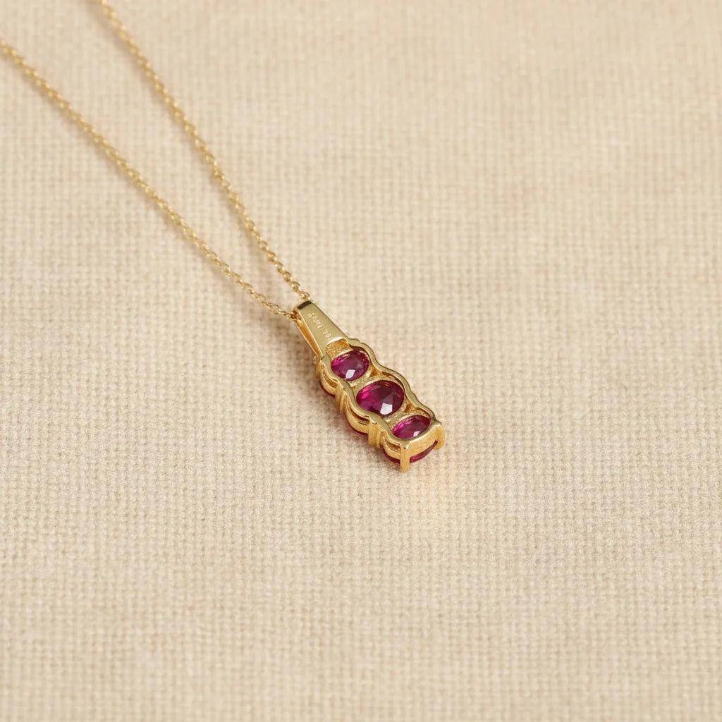 Composite Ruby Pendant Necklace in Sterling Silver