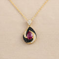 Vintage Pear Ruby Pendant in Sterling Silver