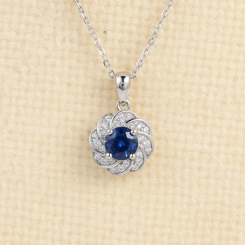 Natural Kyanite Pendant Necklace in Sterling Silver