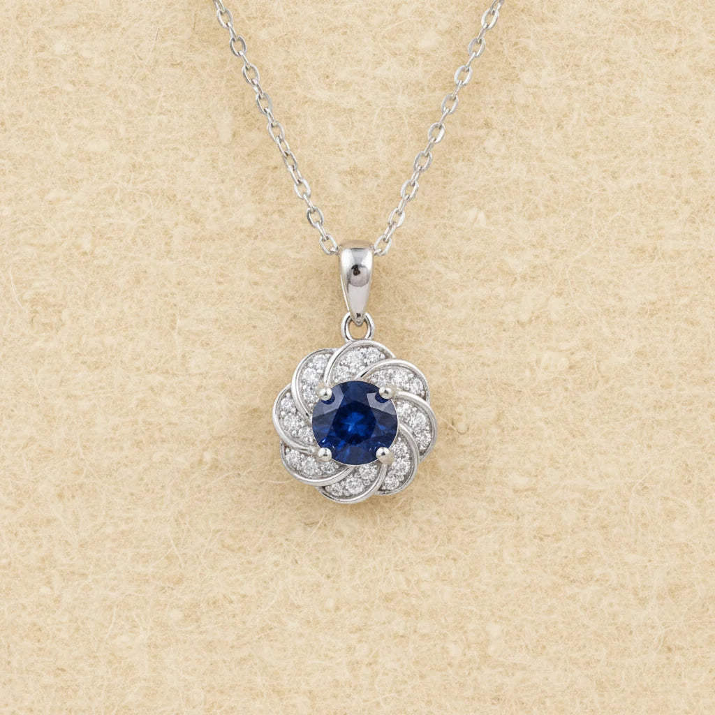 Natural Kyanite Pendant Necklace in Sterling Silver