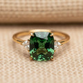 Green Zirconia Ring in Gold