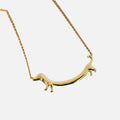 Dachshund Pendant Necklace in Silver and Gold