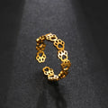 Adjustable Paw Print Ring in Silver and Gold
