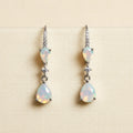 Natural Opal Drop Earrings in Sterling Silver