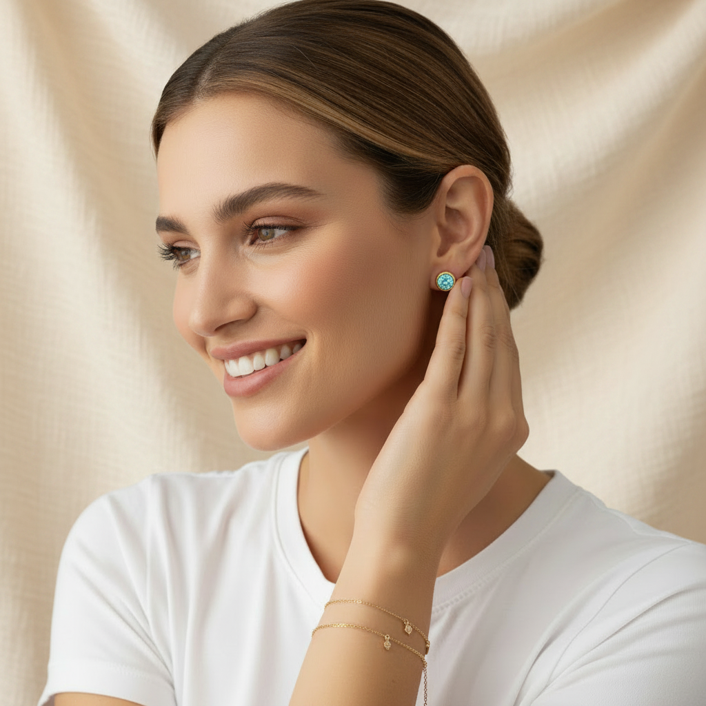 Aquamarine Birthstone Studs